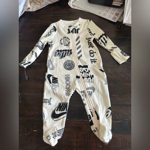 Cute Nike 3 MO boys footie onesie.